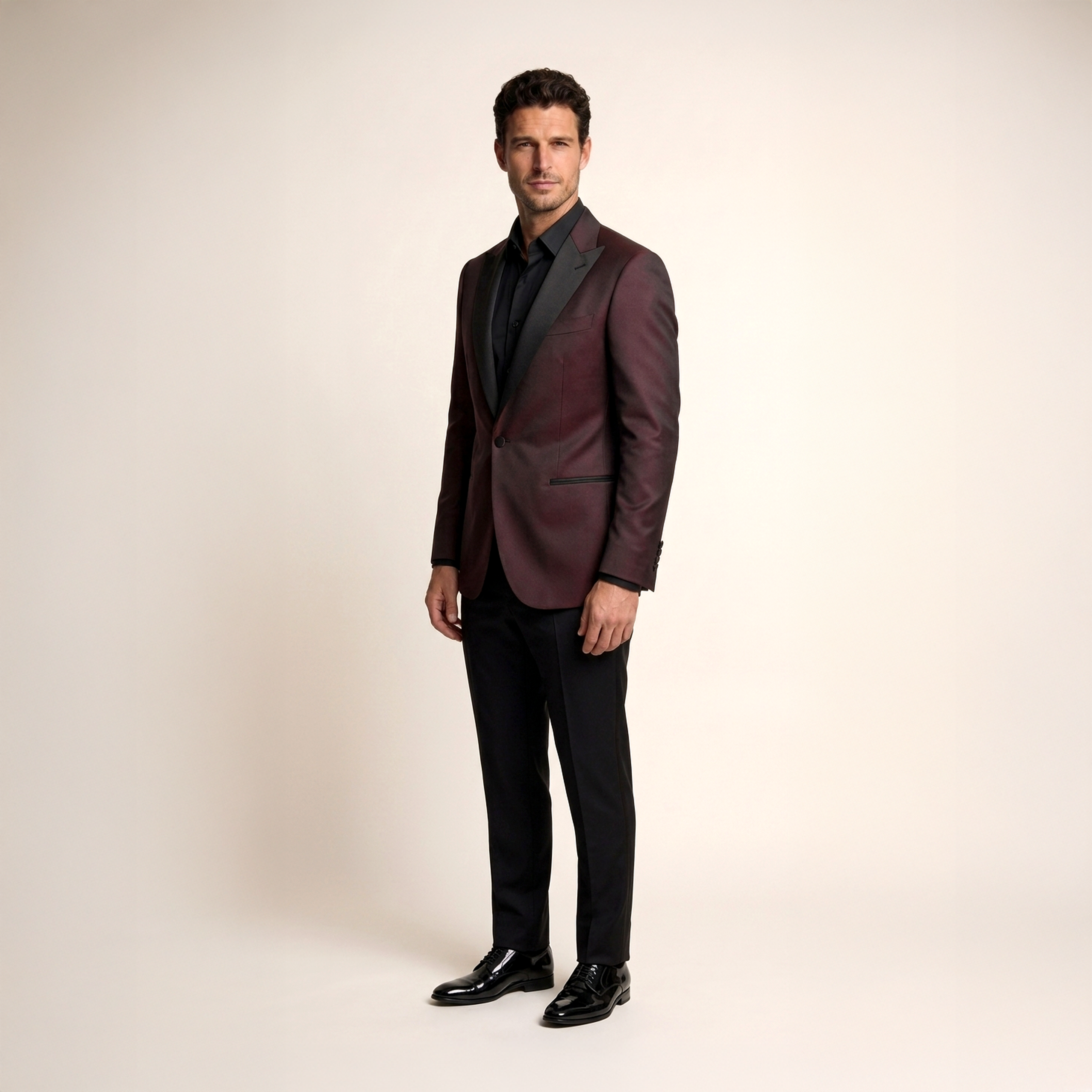 Burgundy Ceremony Satin Tuxedo
