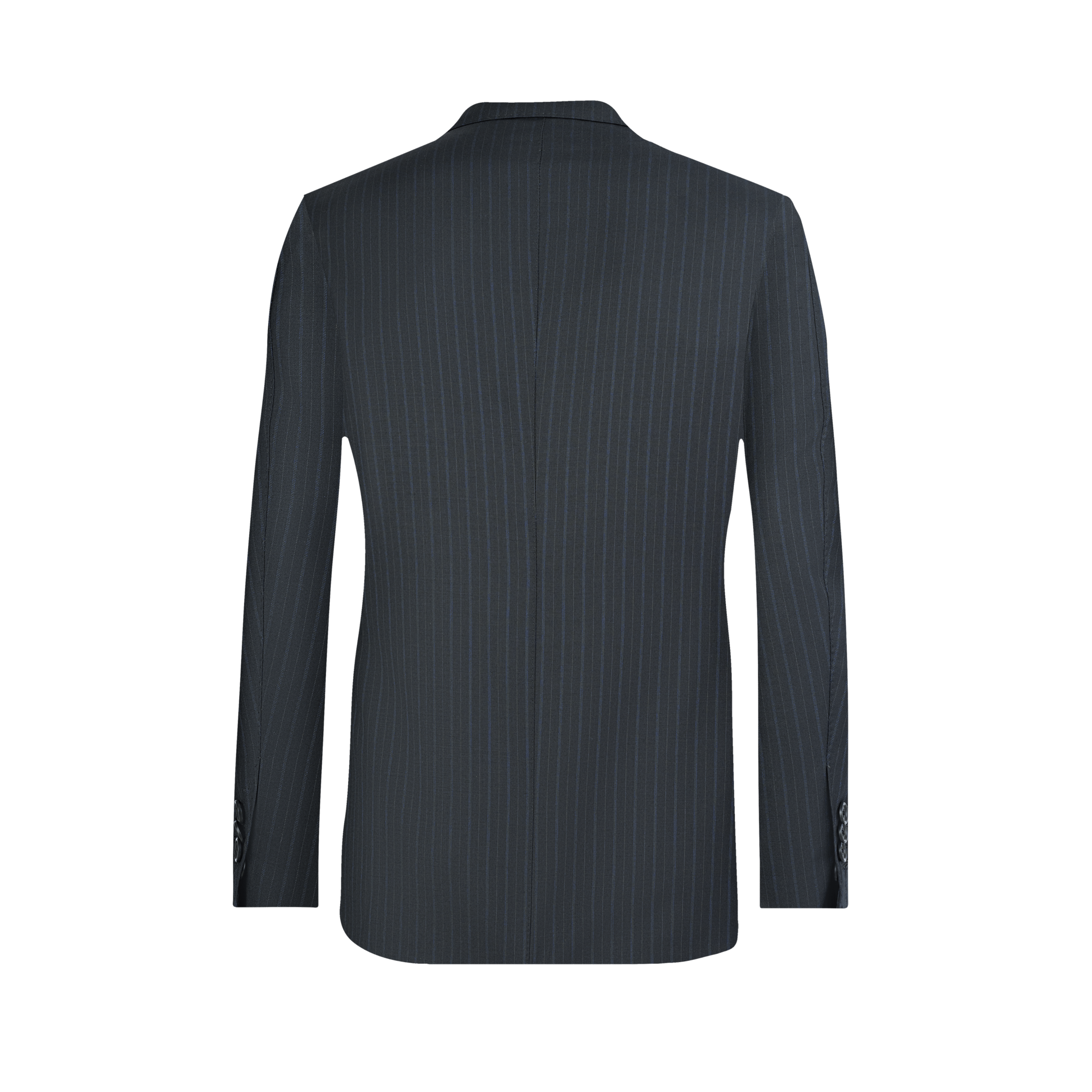 Navy Blue Striped Double Breasted Suit