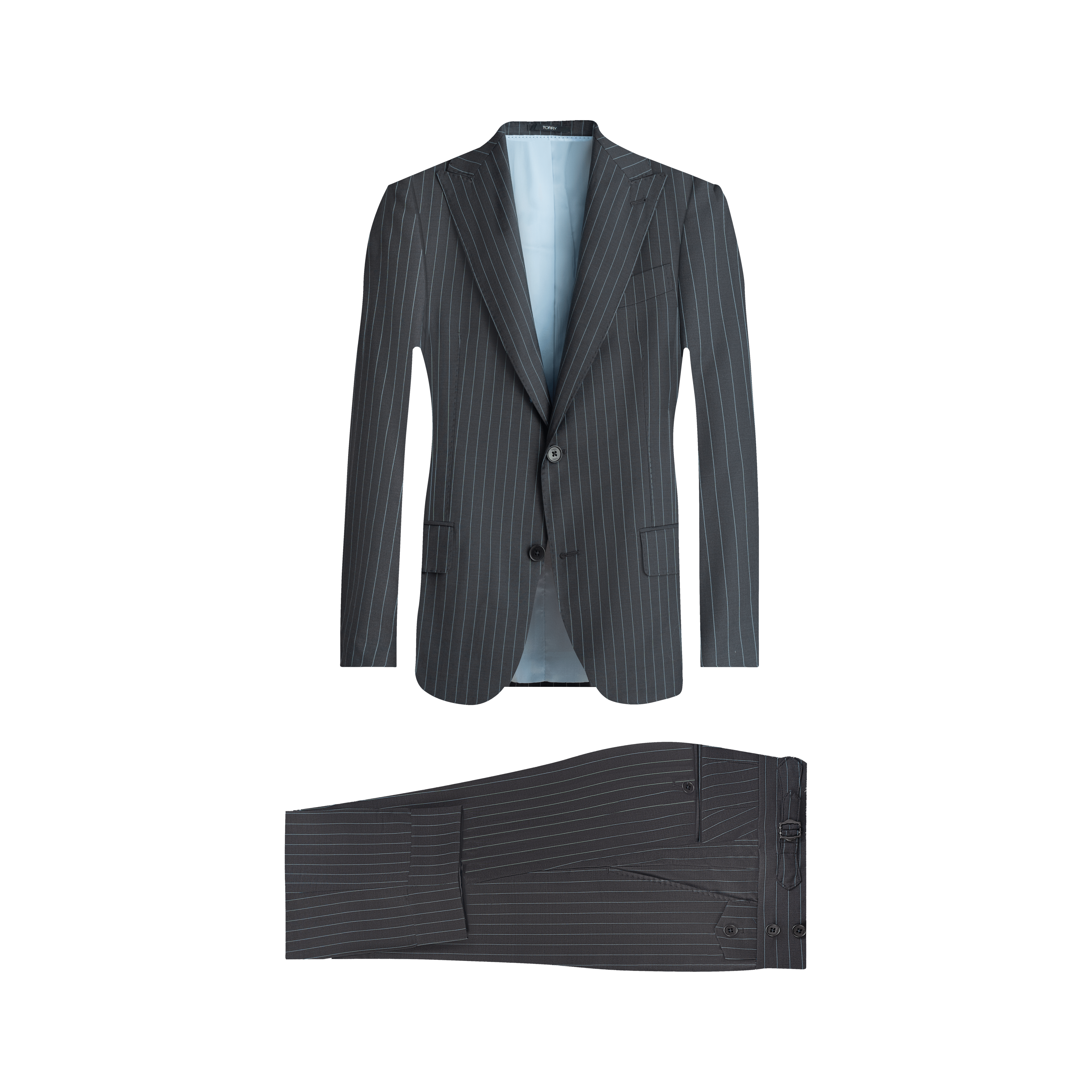 Black Striped Wool Suit