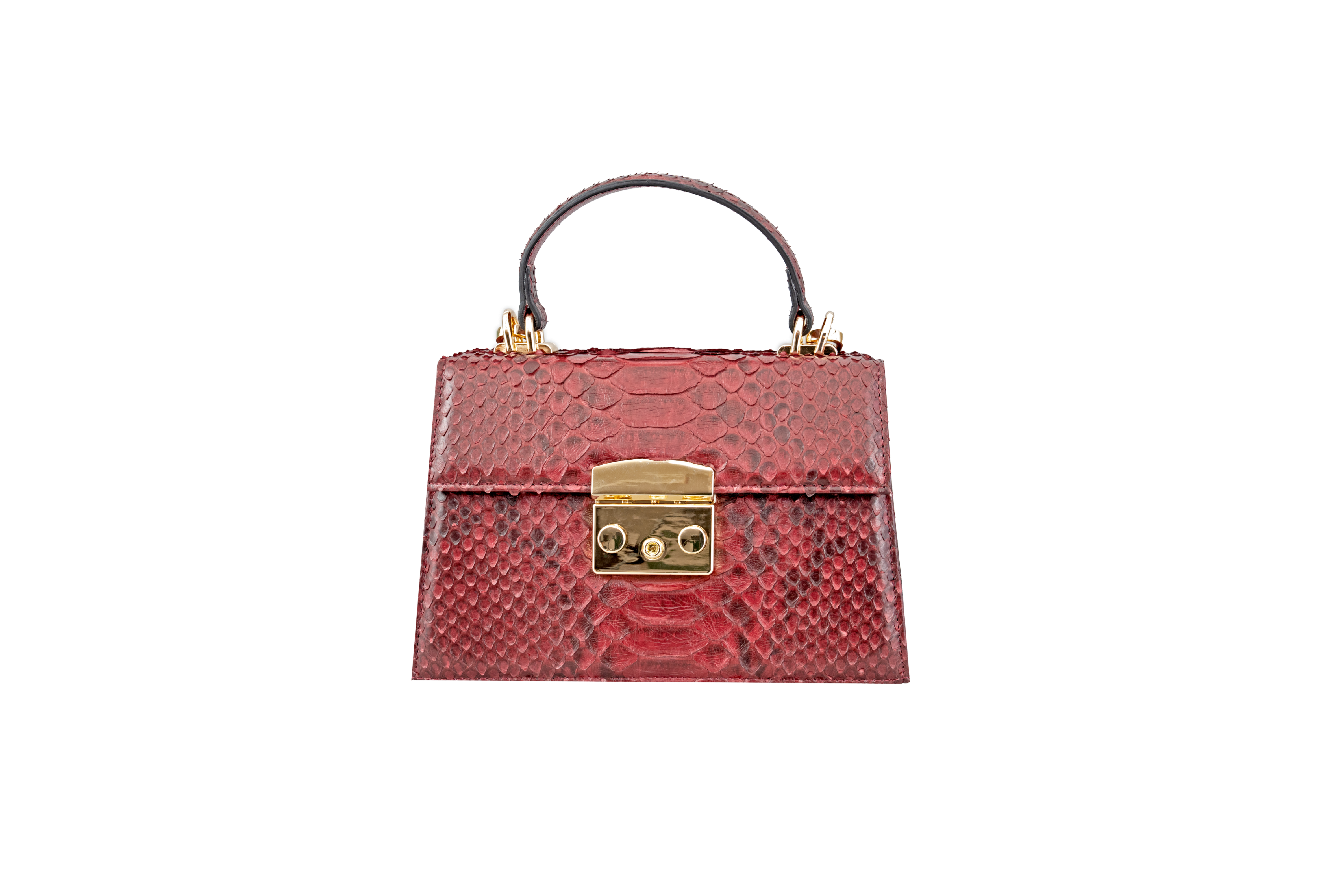 Burgundy Luxora Python Leather Bag