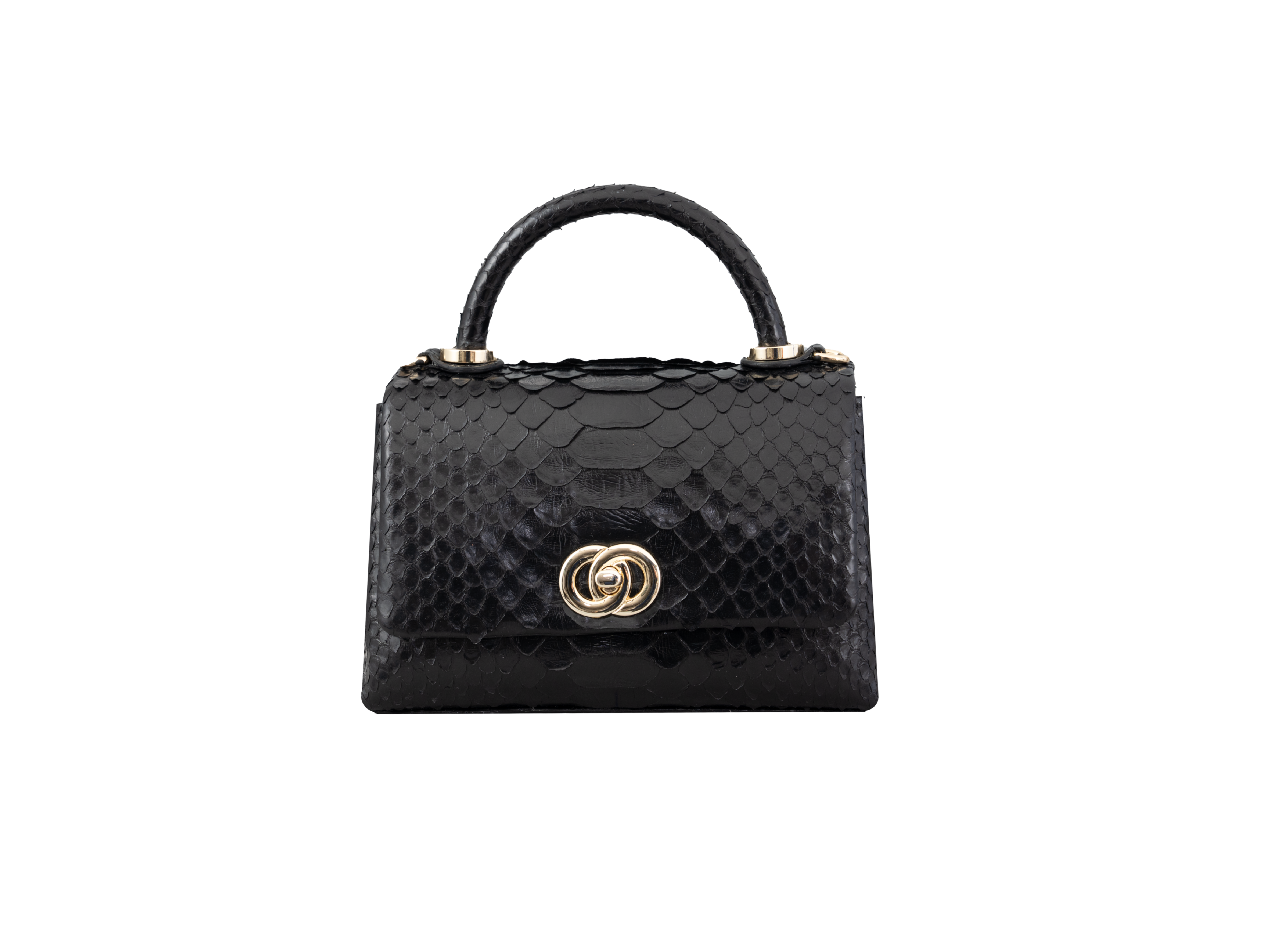 Black Zenith Python Leather Bag