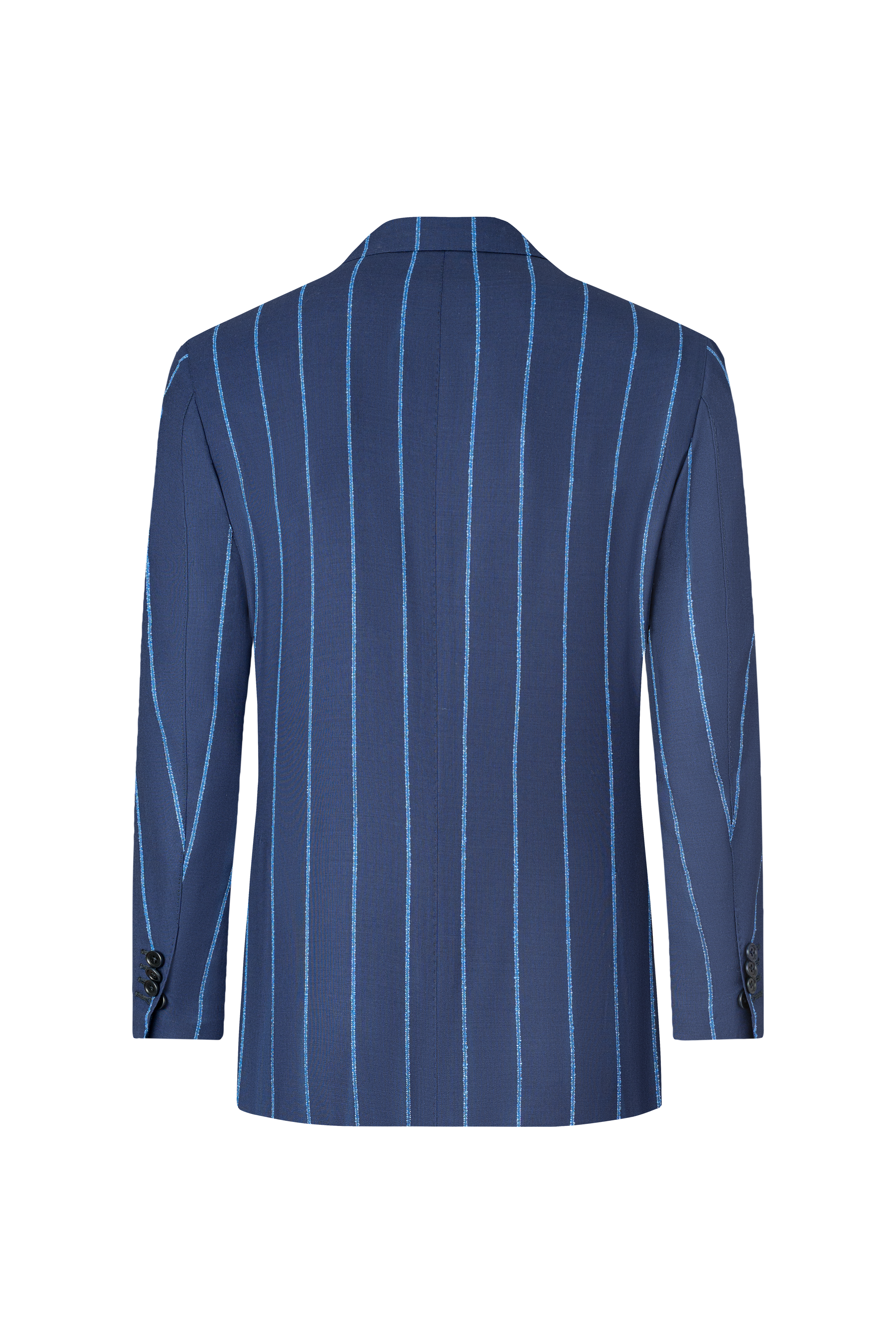 Navy Blue Striped Wool Jacket