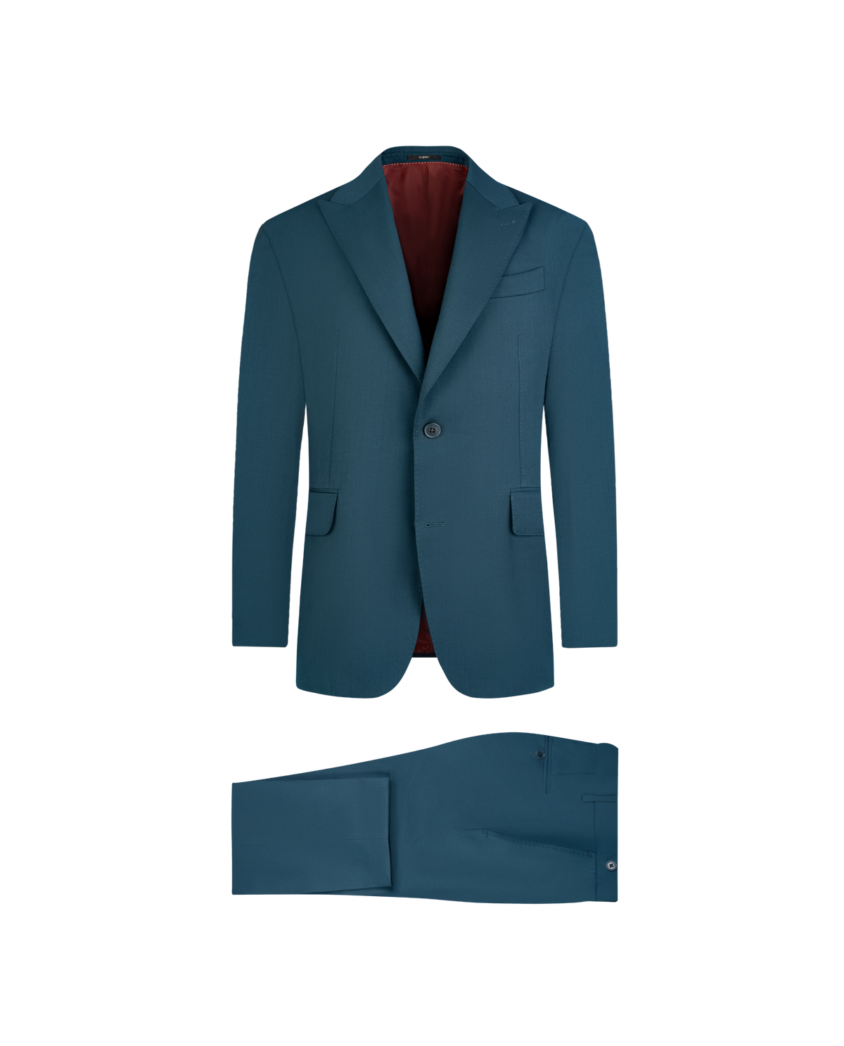 Dark Turquoise Wool Suit - 100% Lanificio Cerruti Wool | Torry Milano