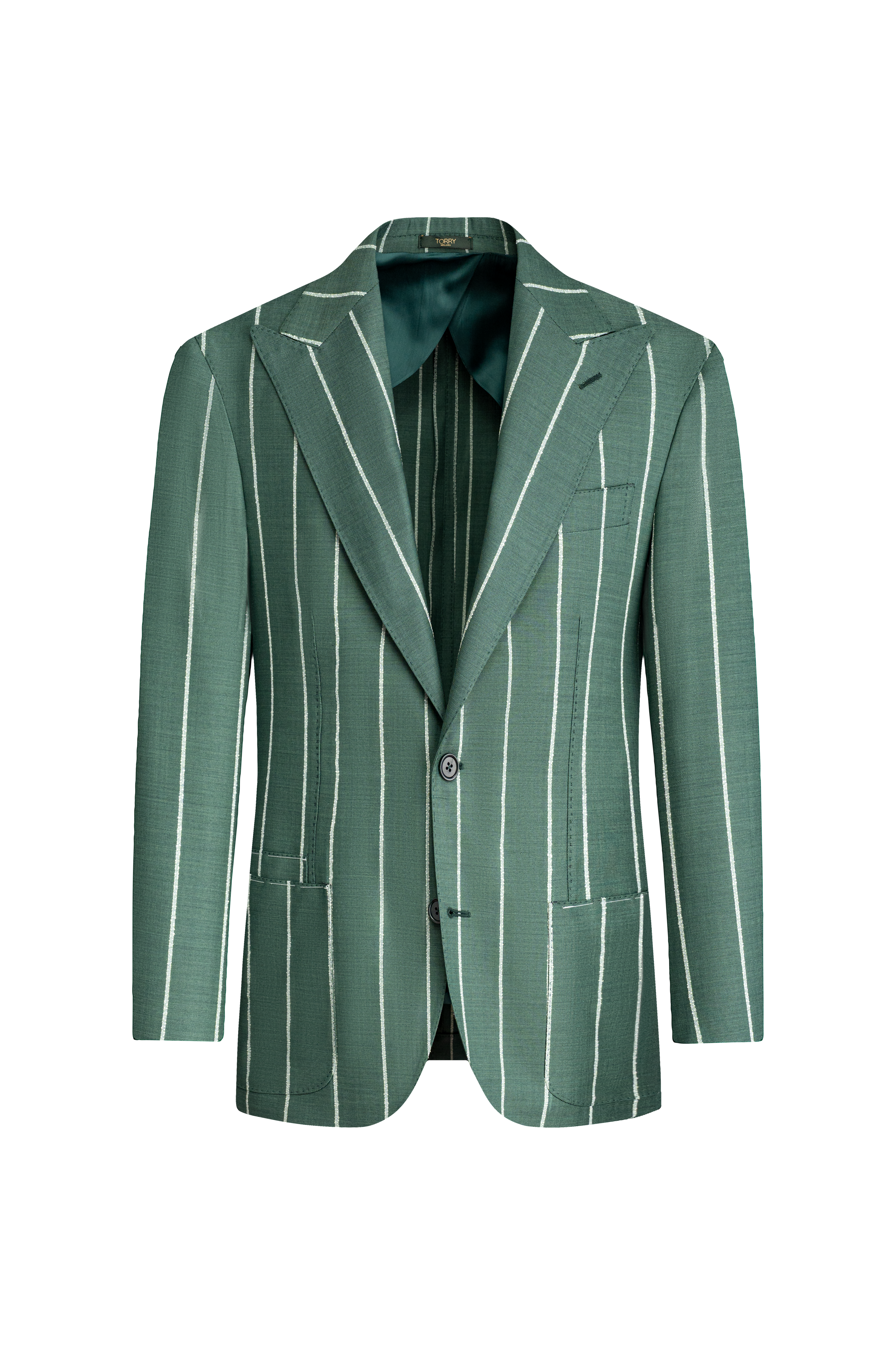 Green Striped Wool Jacket