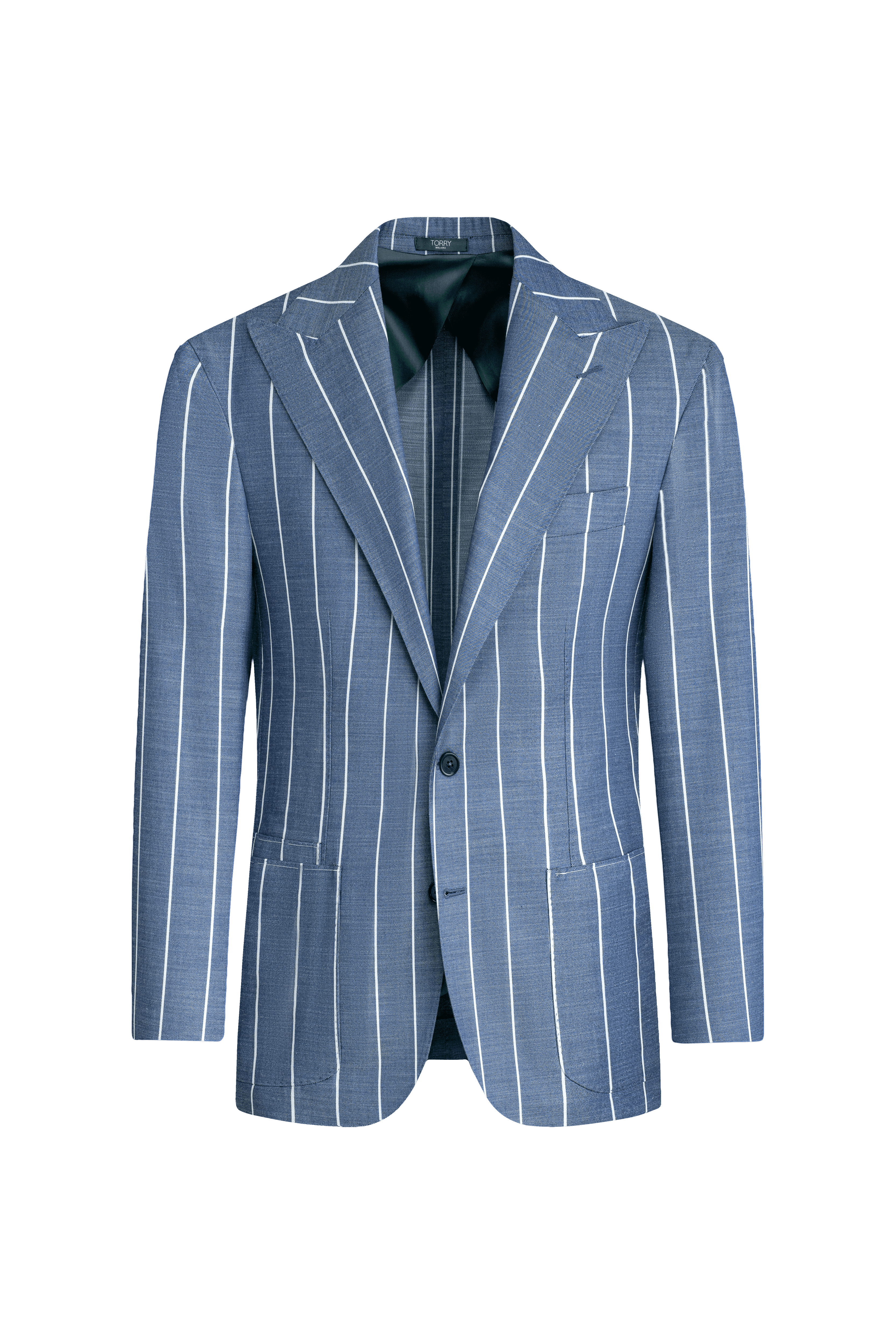 Image of Blue Striped Premium Wool Jacket