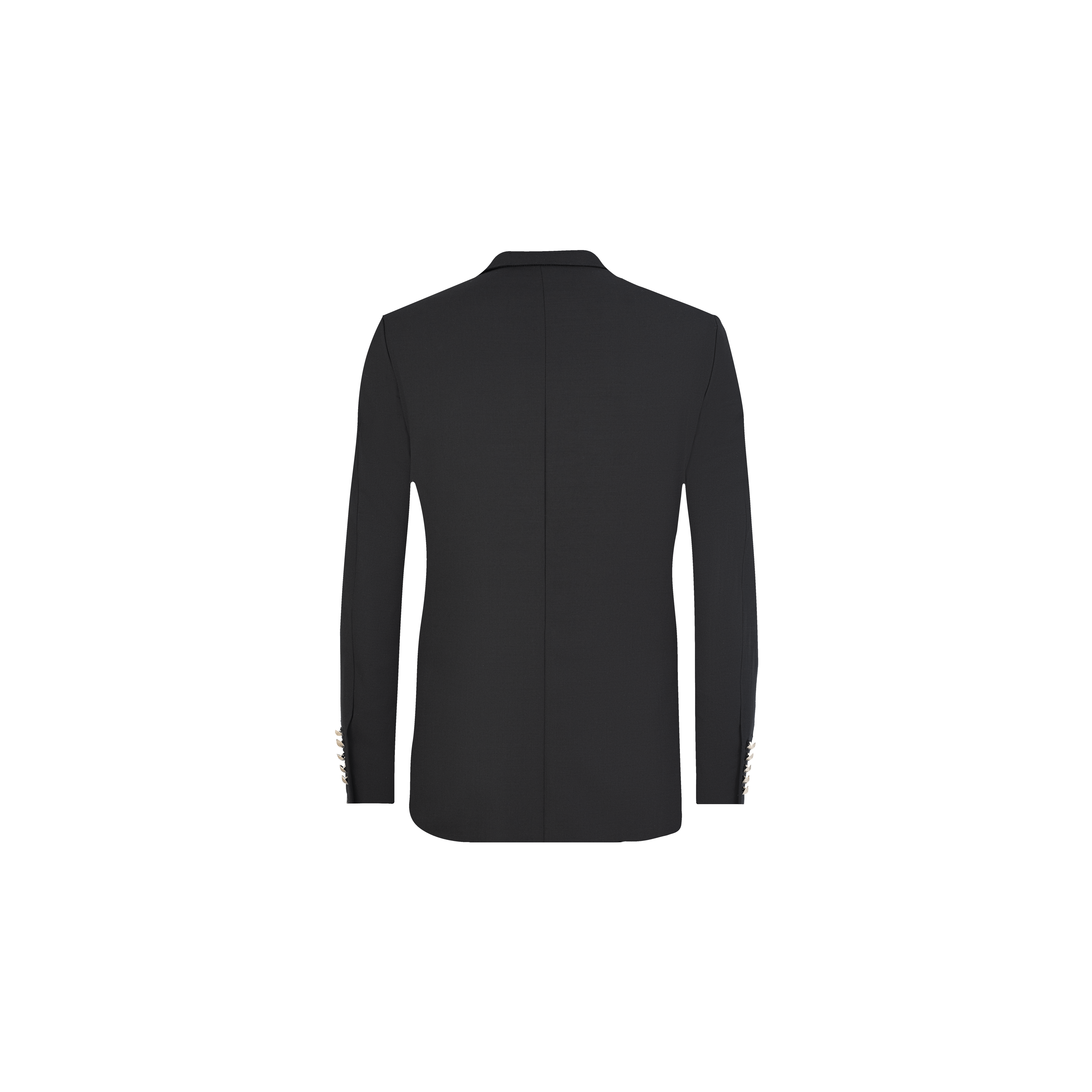 Black Textured Wool Blazer