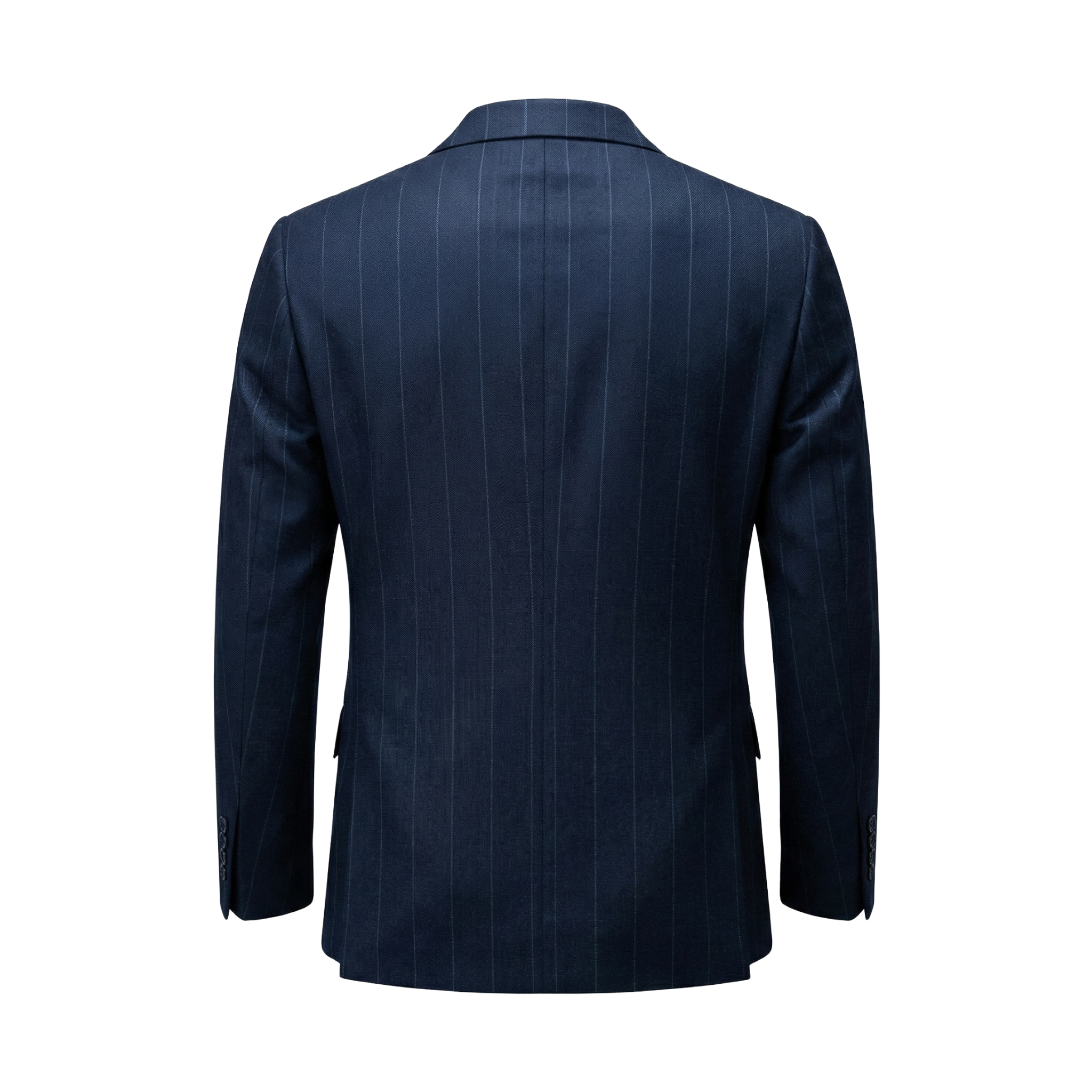 Navy Blue Premium Striped Wool Suit