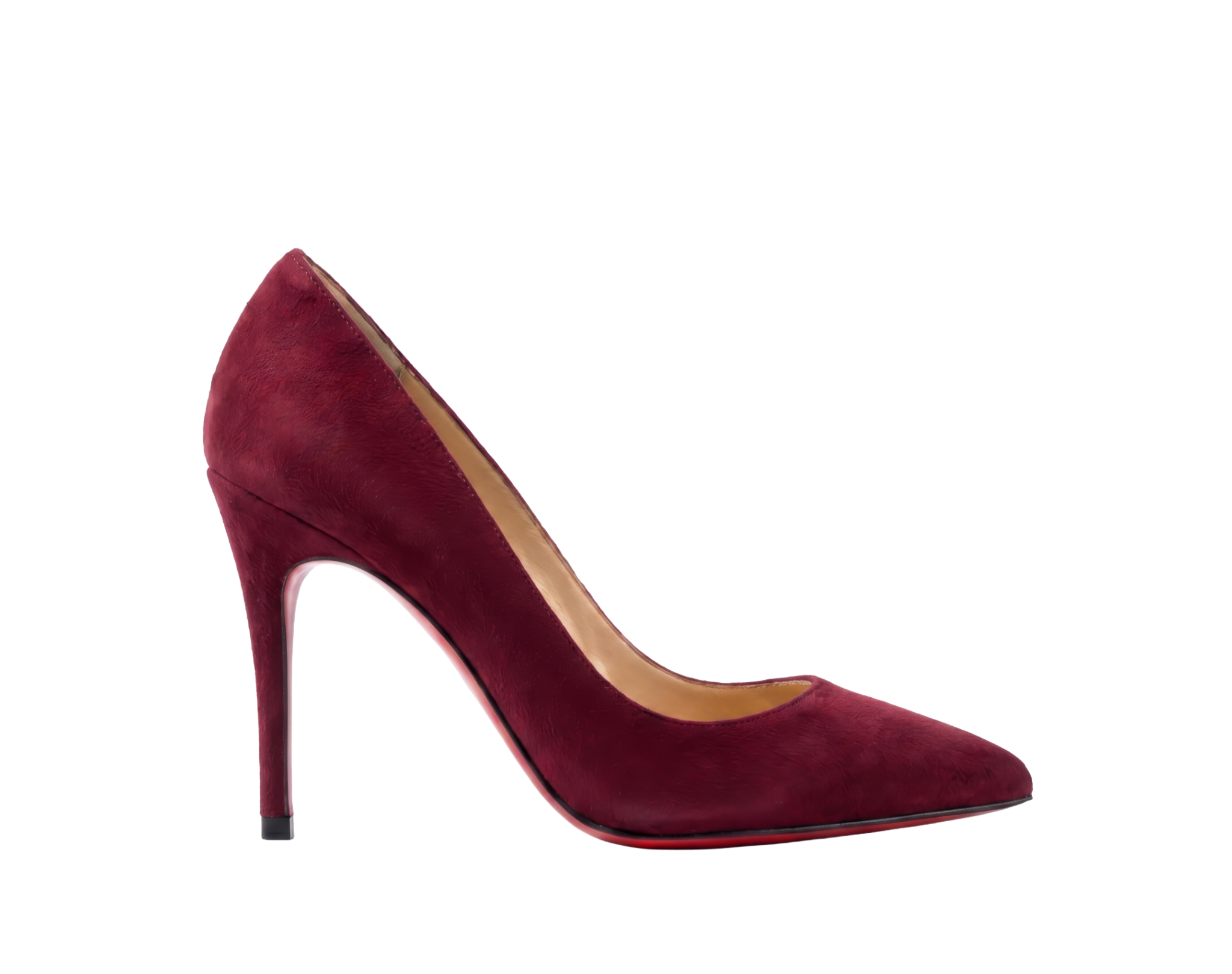 Burgundy Suede Stilettos - 8cm