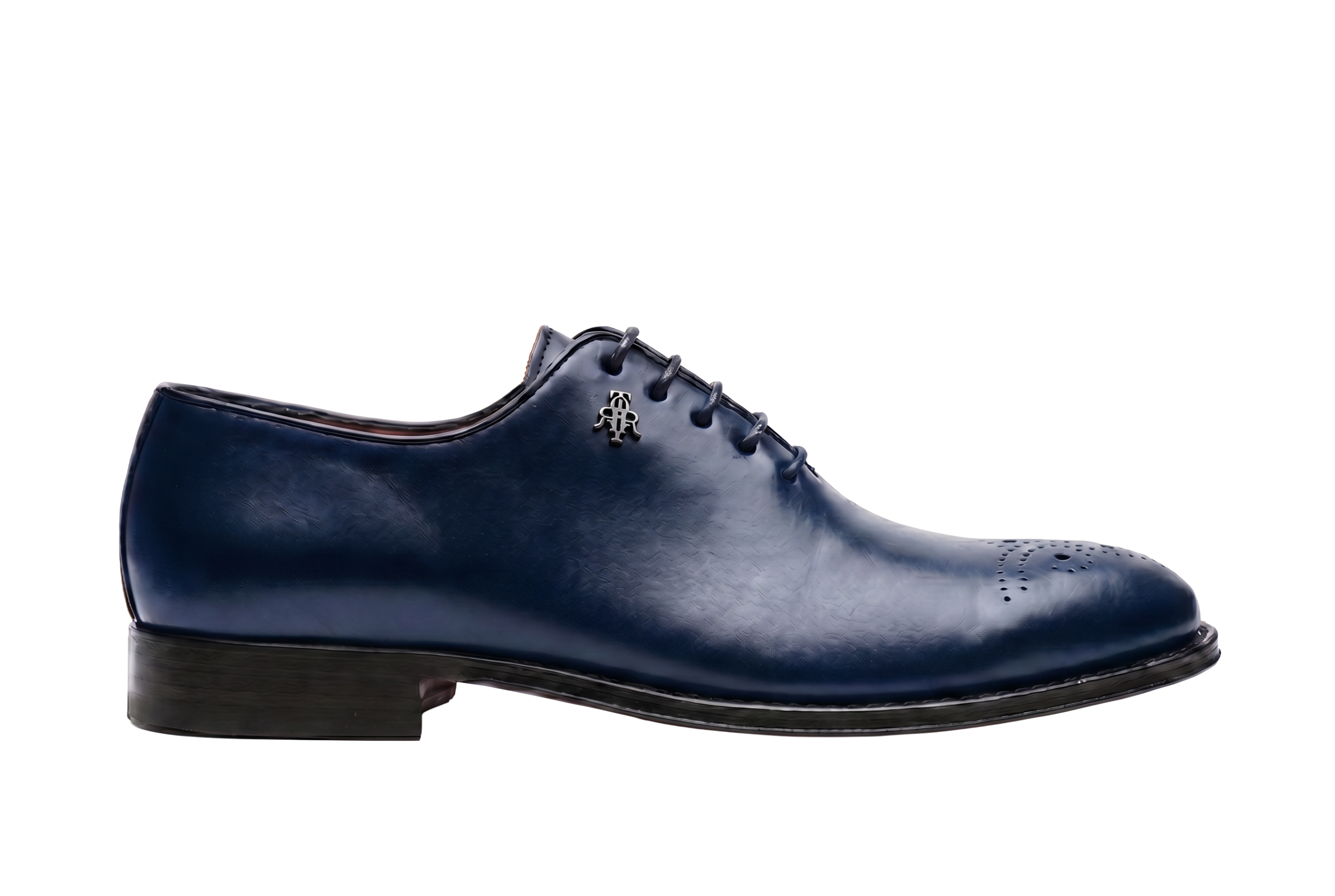 Blue Lace-up One-Cut Shoes