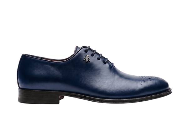Blue Lace-up One-Cut Shoes