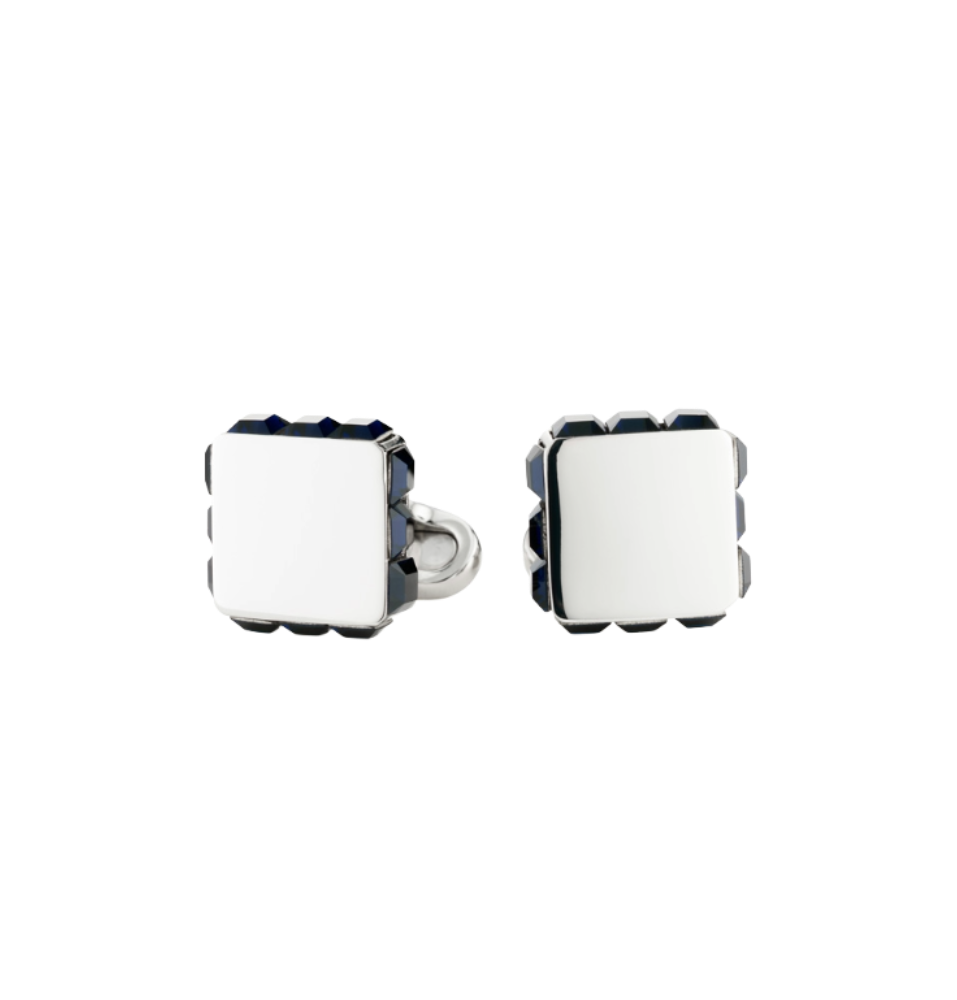 Pair of square stud earrings on a white background