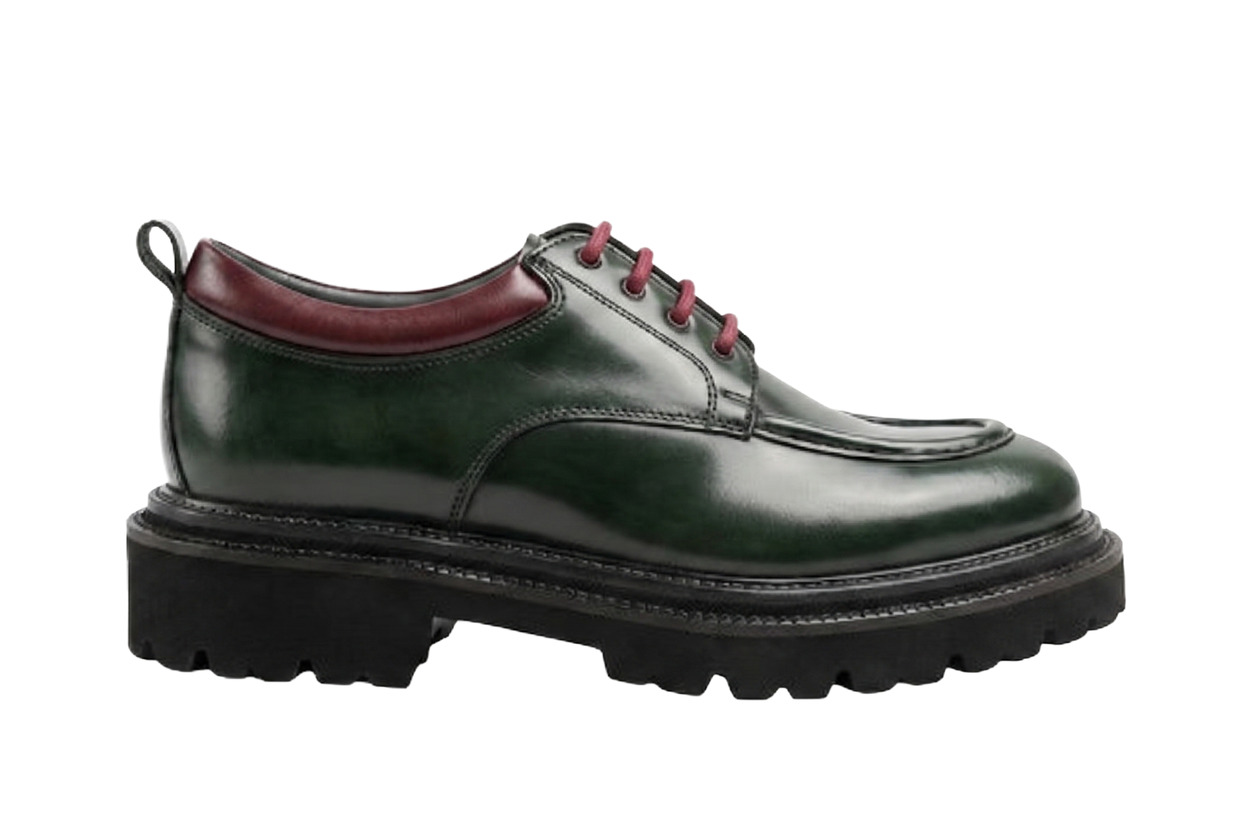 Green Calfskin Lace-up Shoes