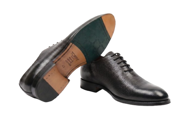 Black Suede One-Cut Shoes