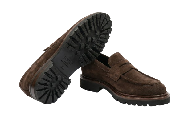 Tobacco Blue Suede Loafers