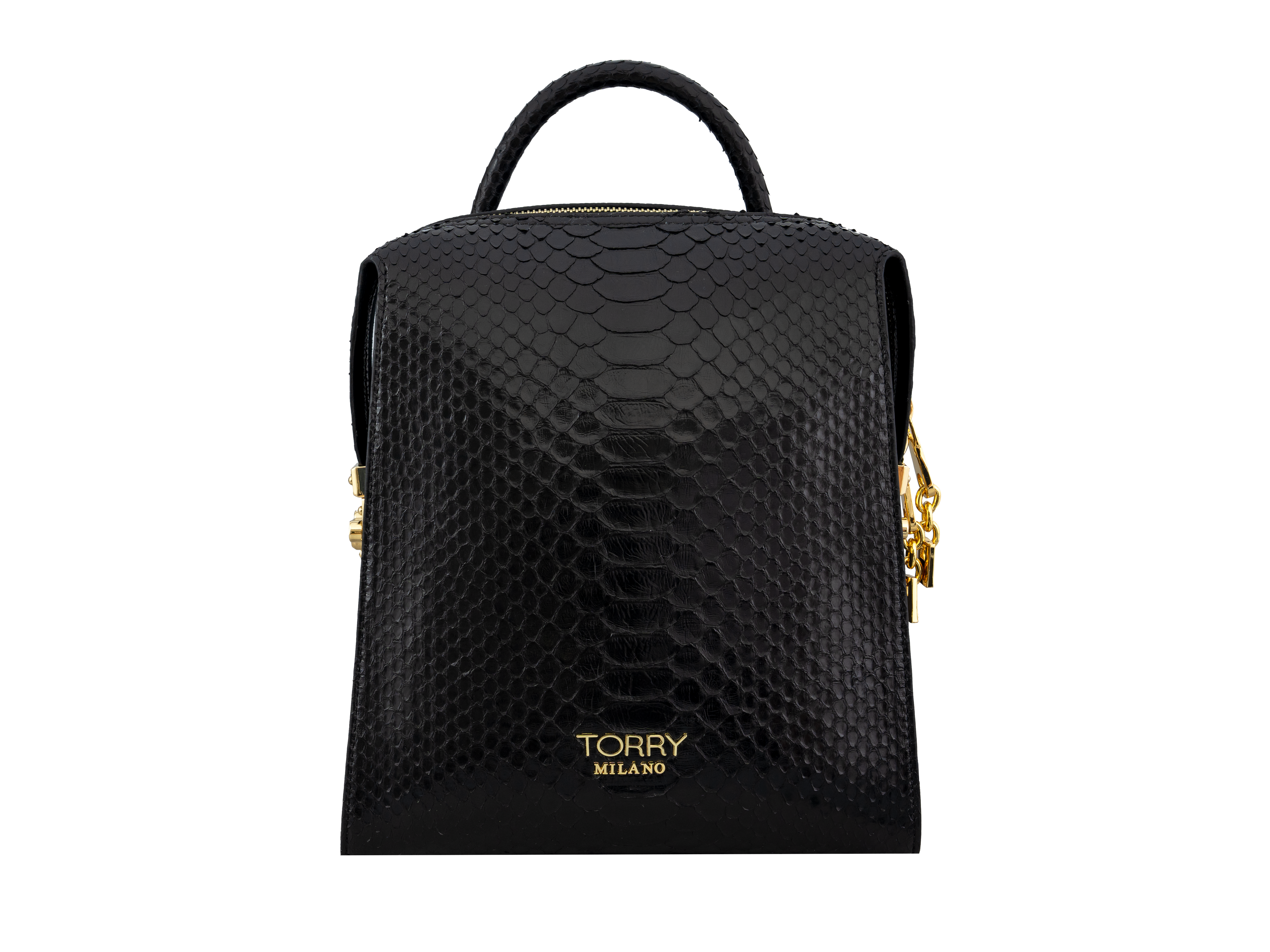 Modern Python Leather Backpack