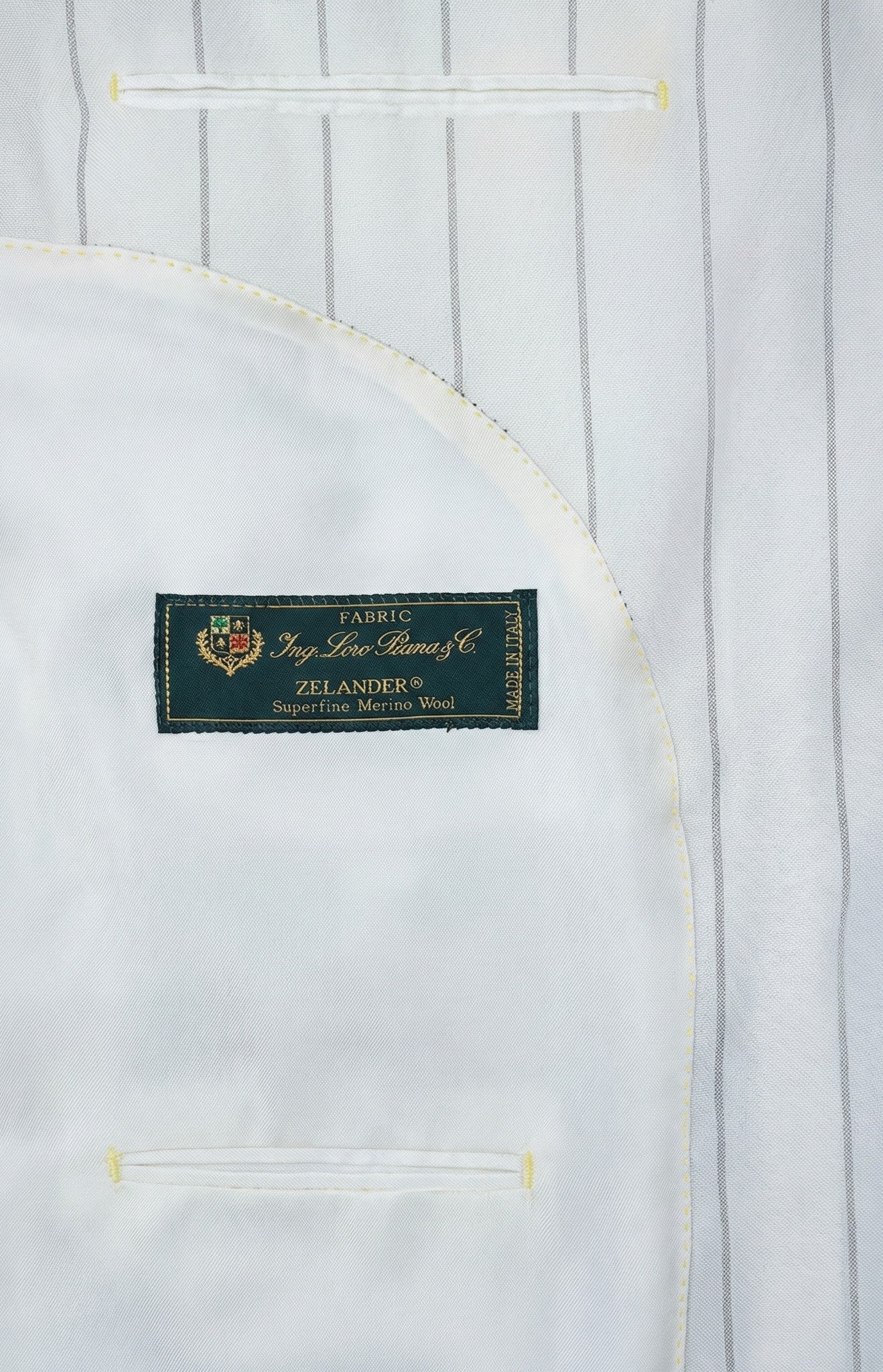 White Striped Premium Wool Suit