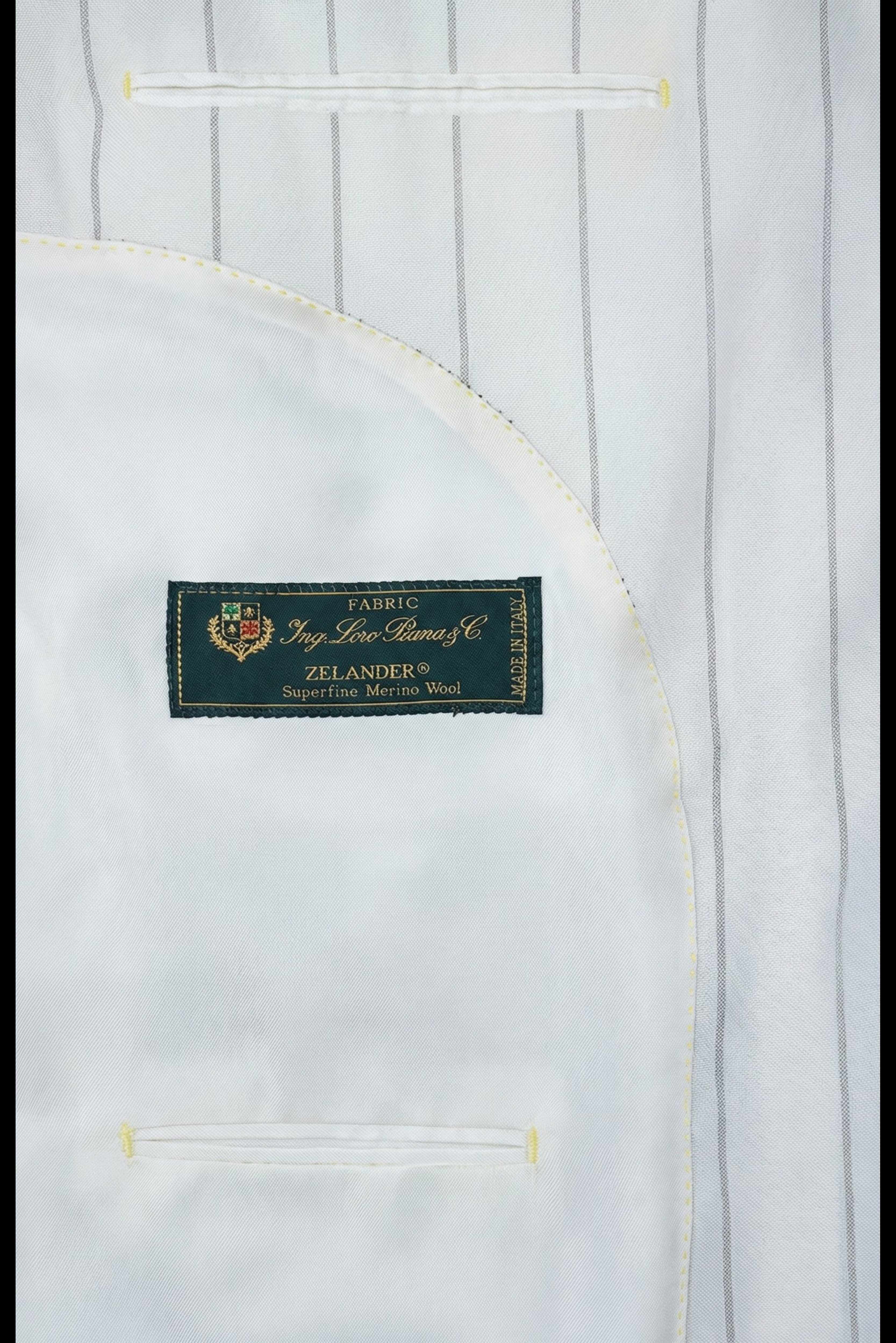 White Premium Striped Wool Suit
