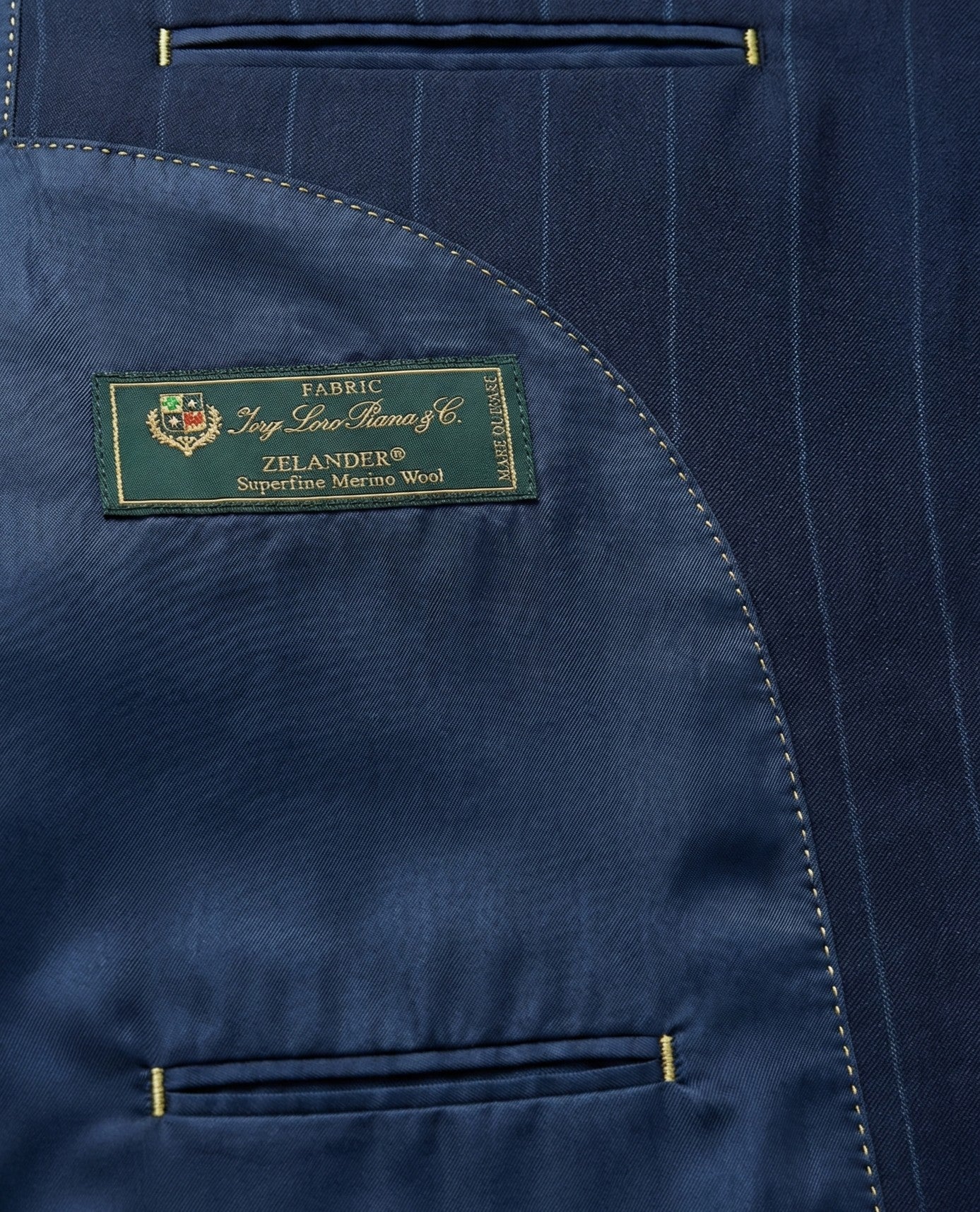 Navy Blue Premium Striped Wool Suit