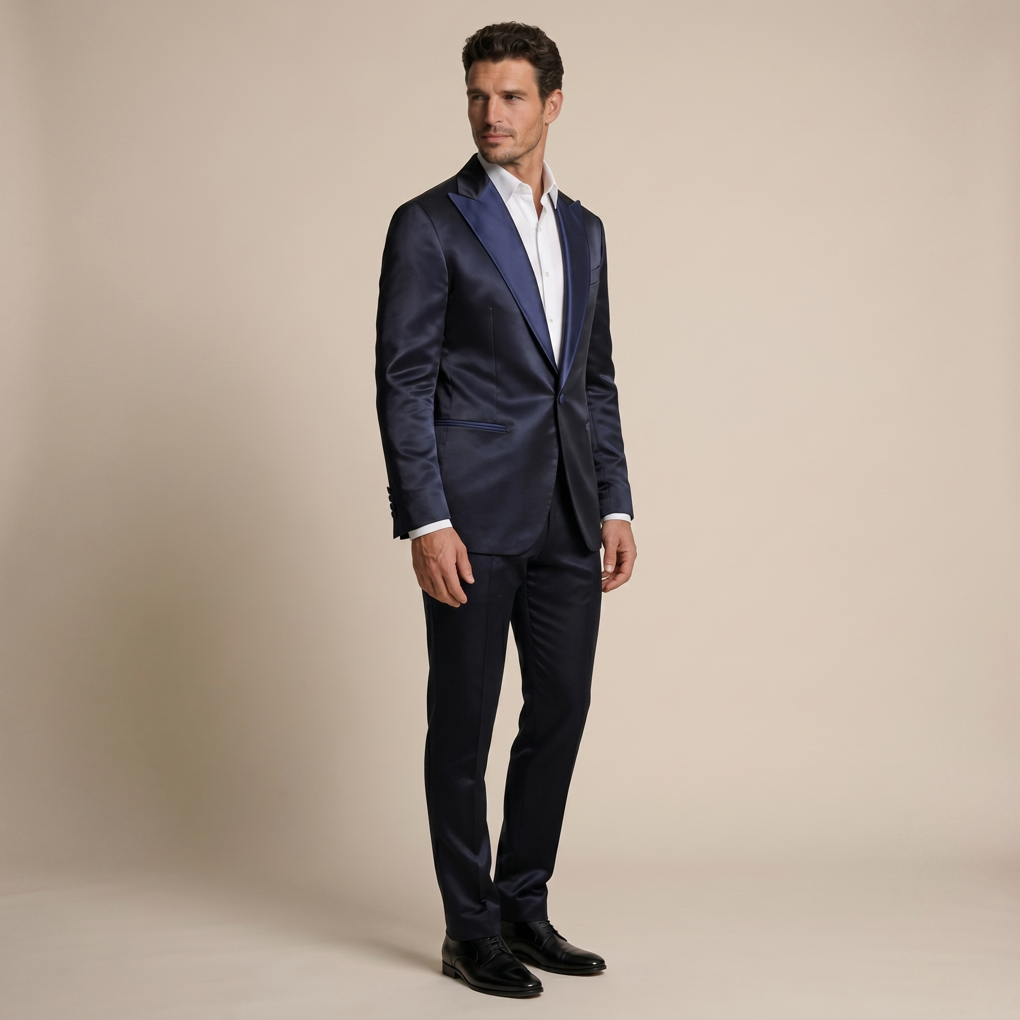 Navy Blue Ceremony Satin Tuxedo