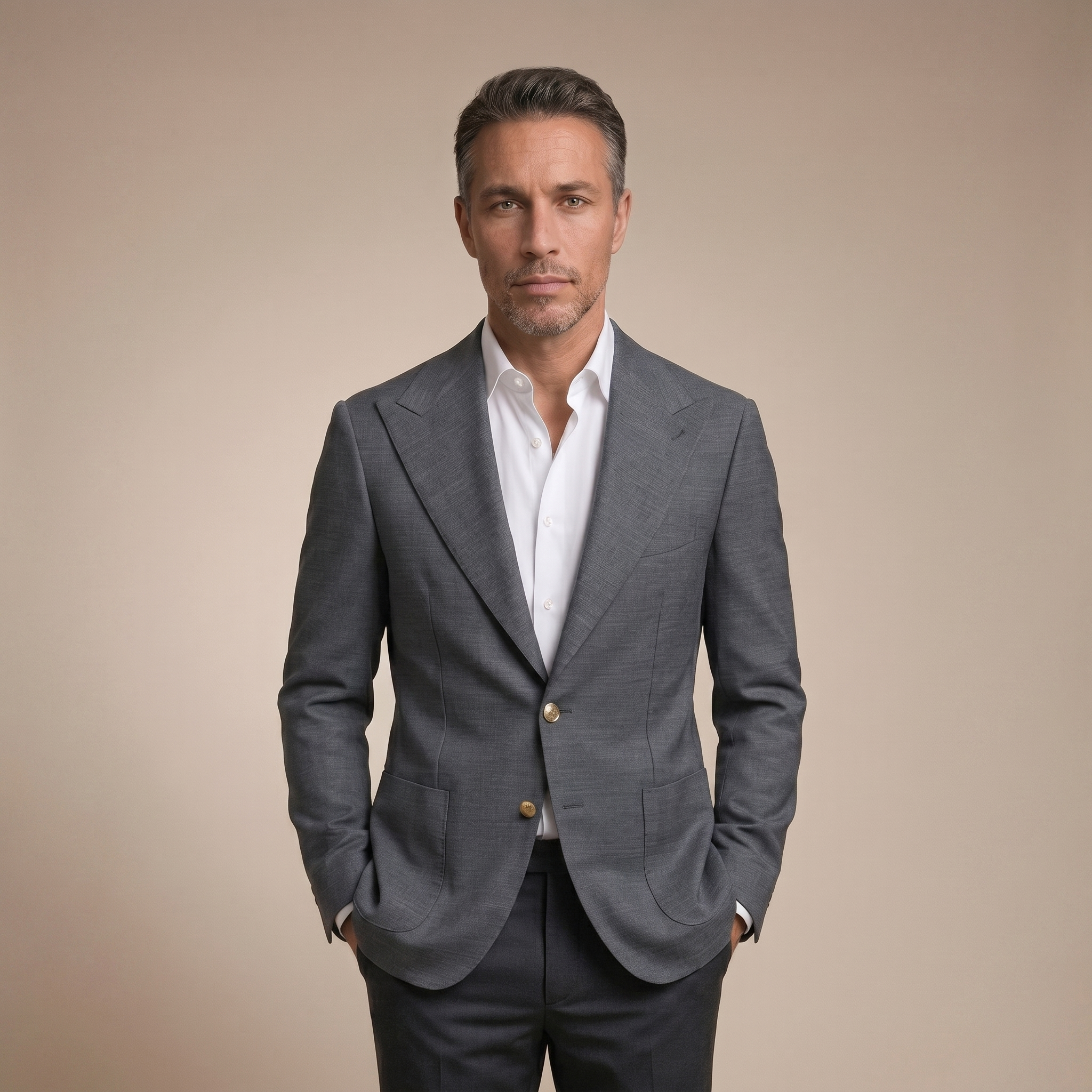 Grey Premium Wool Blazer