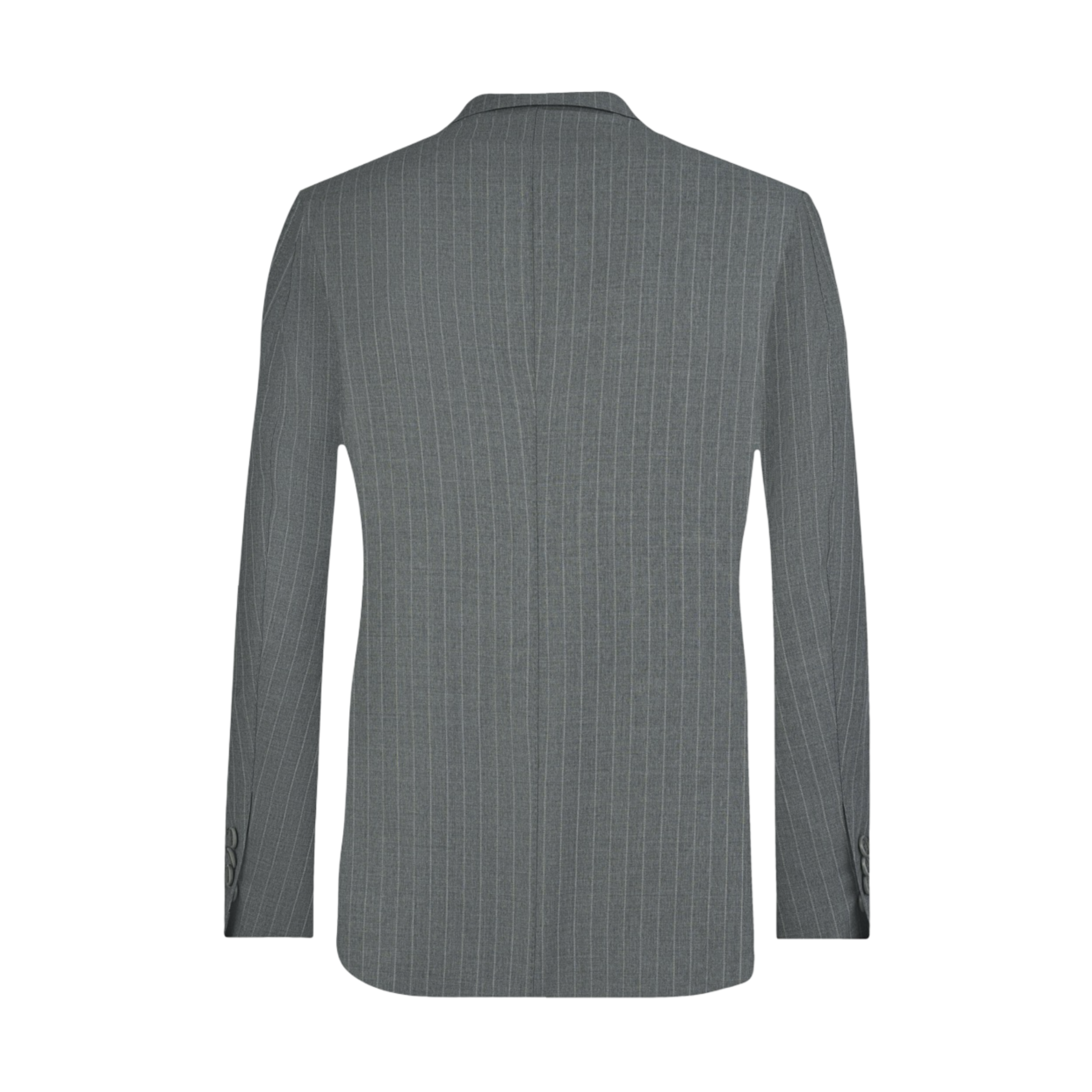 Grey Striped Double Breasted Suit