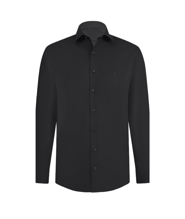Black Textured Cotton Shirt
